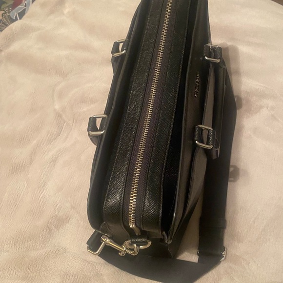 Coach briefcase. Posed w/purse pillow to demonstrate shape. Used once. No marks. - Picture 3 of 7
